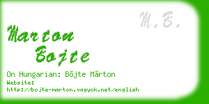 marton bojte business card